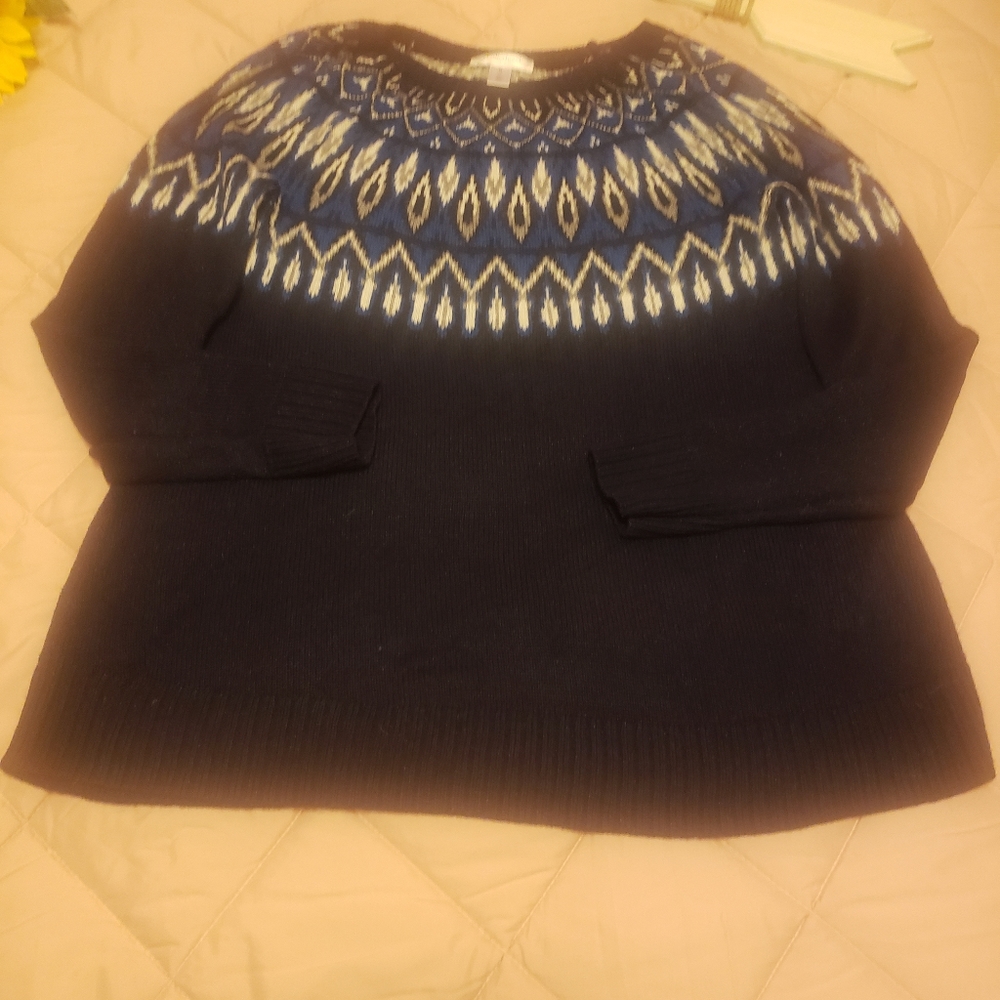 Women's Maternity Long Sleeve Crew Neck Fairisle - Picture 4 of 8